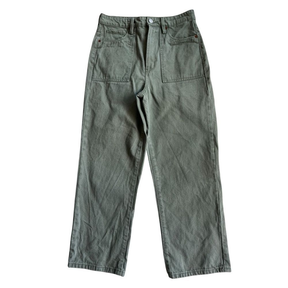 Blank NYC The Baxter Ribcage Straight Leg Olive Green Utility Pants Jeans  29